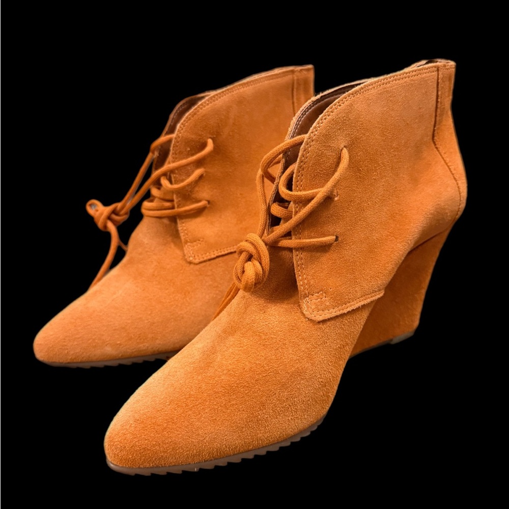 Schutz suede Orange  Boots Sz EU 41 US 10 made in Brazil MSRP $375